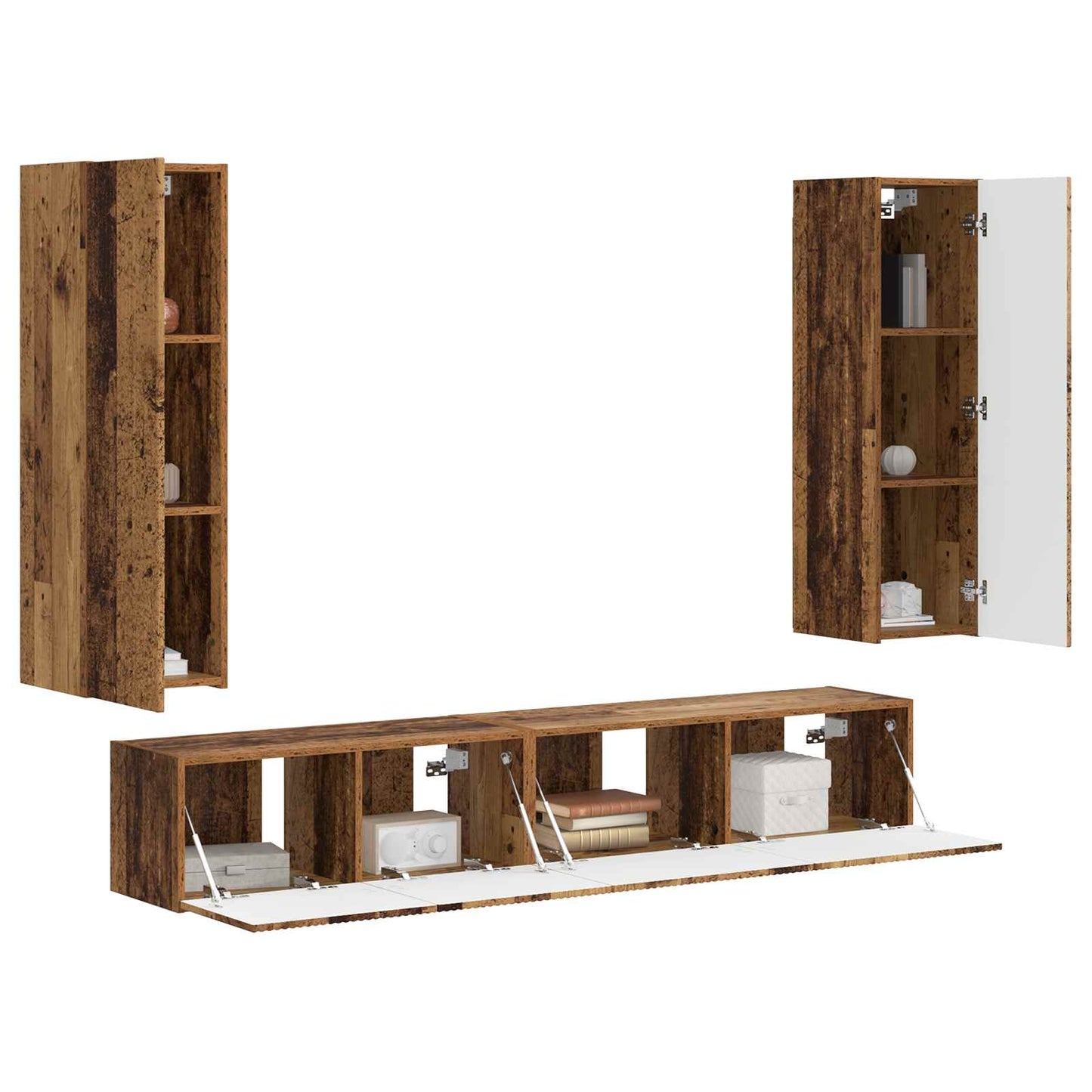 vidaXL TV Cabinet Set 3 pcs Old Wood Engineered Wood 3