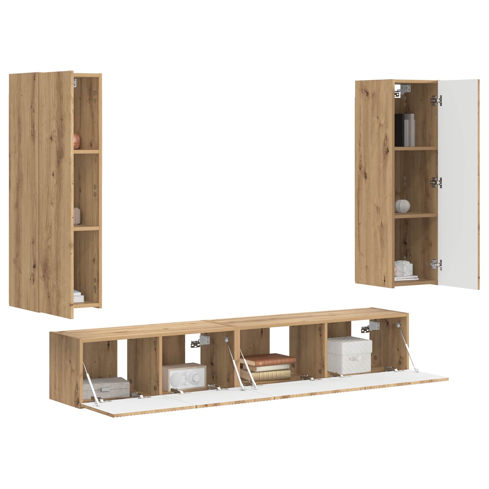 vidaXL TV Cabinet Set 3 pcs Artisan Oak Engineered Wood 3