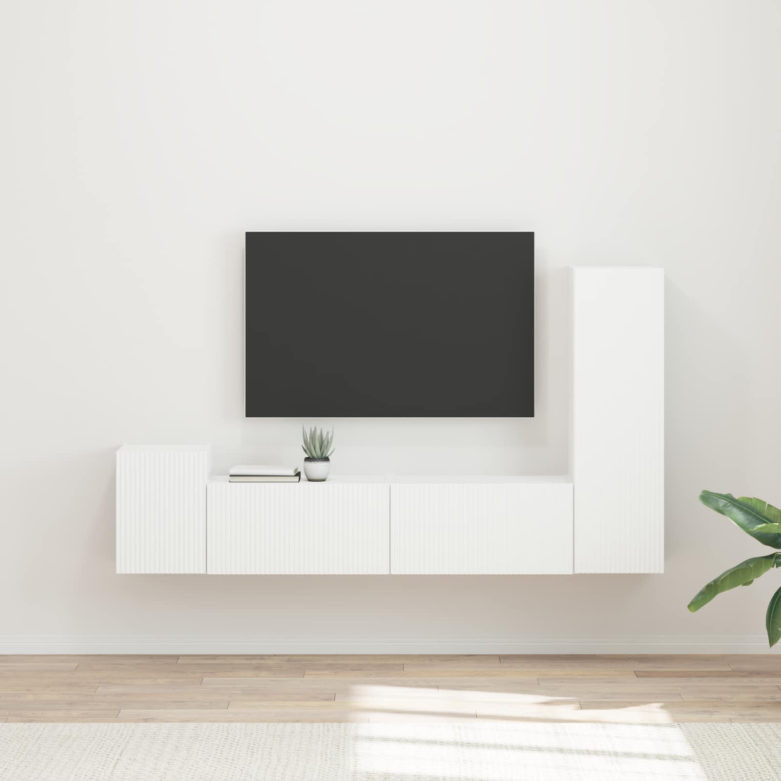 vidaXL TV Cabinet Set 4 pcs White Engineered Wood 1