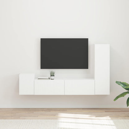 vidaXL TV Cabinet Set 4 pcs White Engineered Wood 1