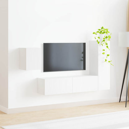 vidaXL TV Cabinet Set 4 pcs White Engineered Wood 4
