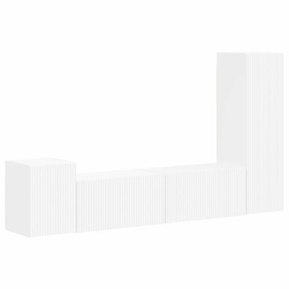 vidaXL TV Cabinet Set 4 pcs White Engineered Wood 2