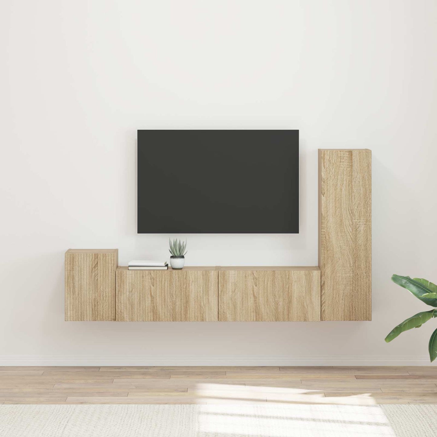 vidaXL TV Cabinet Set 4 pcs Sonoma Oak Engineered Wood 1