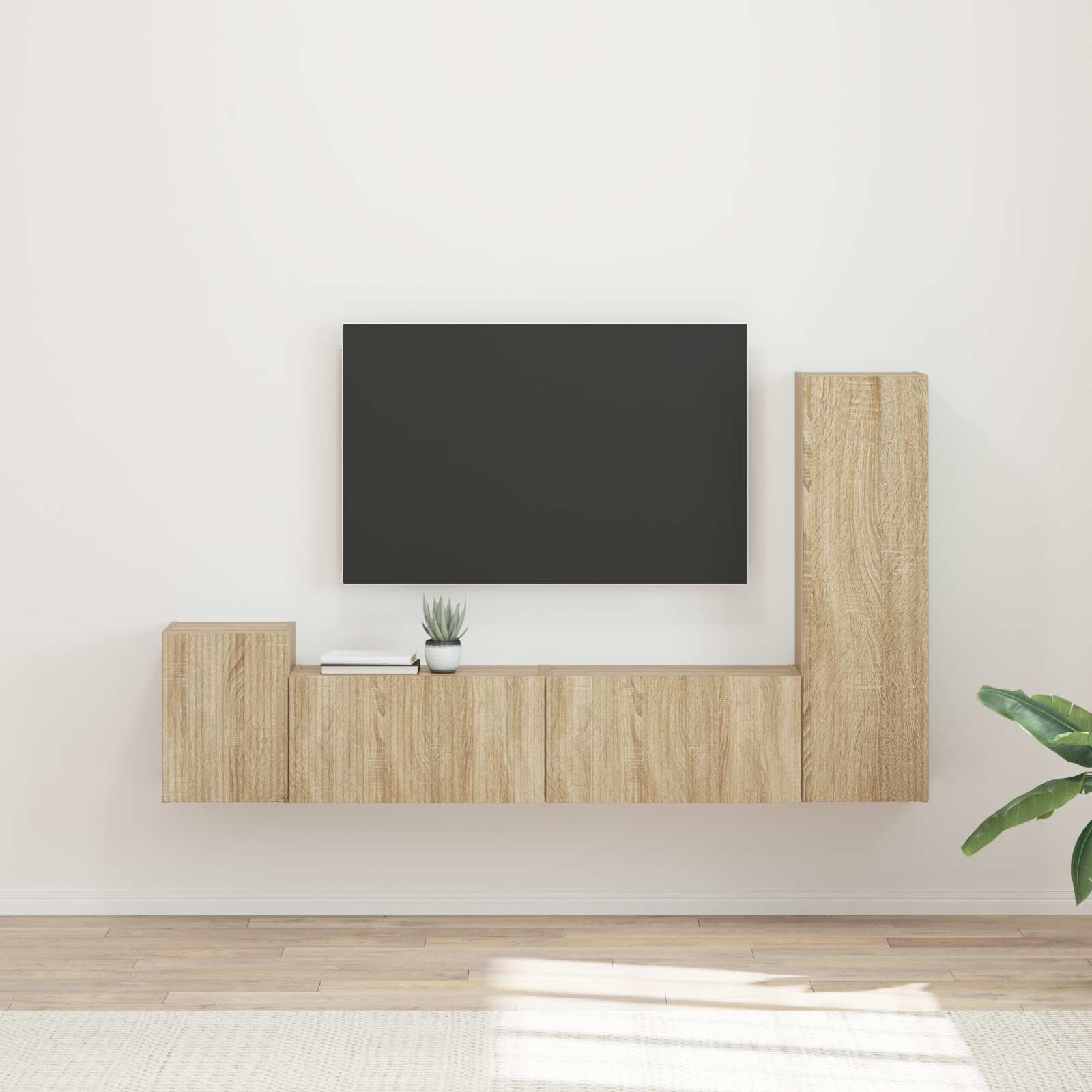 vidaXL TV Cabinet Set 4 pcs Sonoma Oak Engineered Wood 1