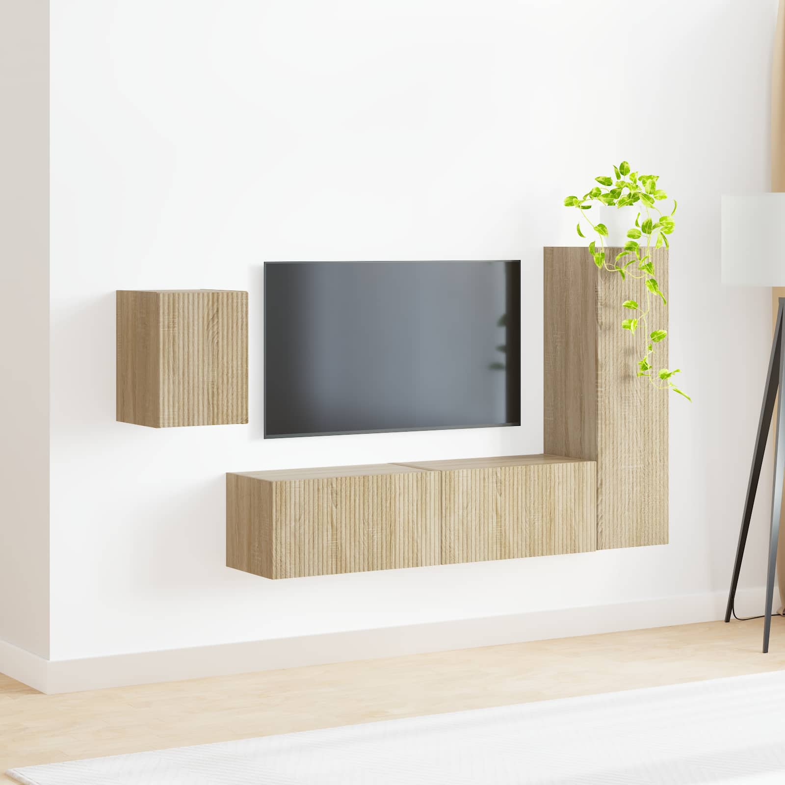 vidaXL TV Cabinet Set 4 pcs Sonoma Oak Engineered Wood 4