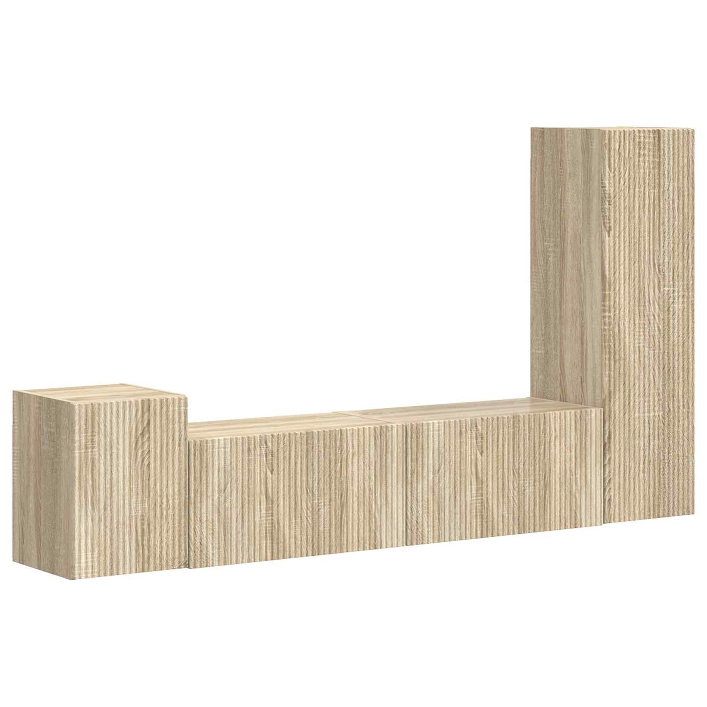 vidaXL TV Cabinet Set 4 pcs Sonoma Oak Engineered Wood 2
