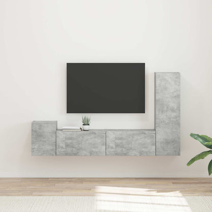 vidaXL TV Cabinet Set 4 pcs Concrete Grey Engineered Wood 1