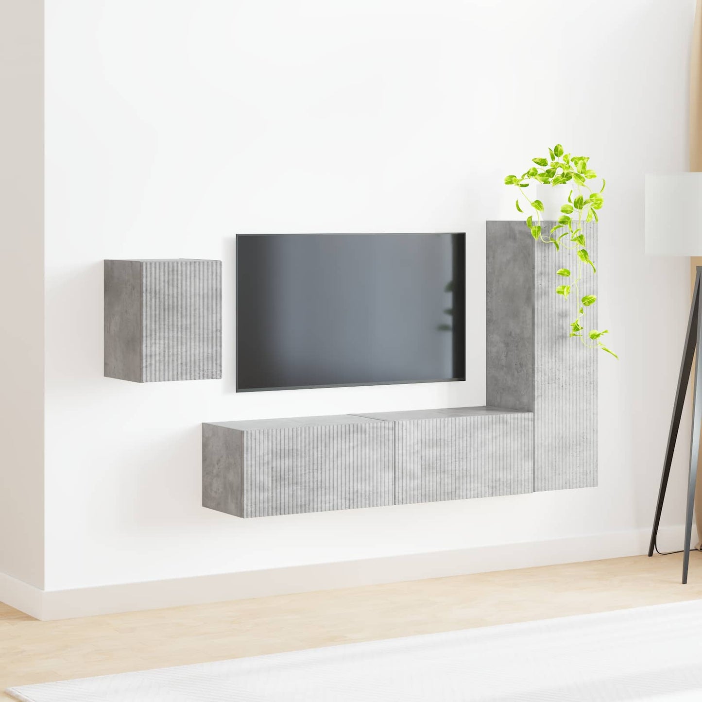 vidaXL TV Cabinet Set 4 pcs Concrete Grey Engineered Wood 4