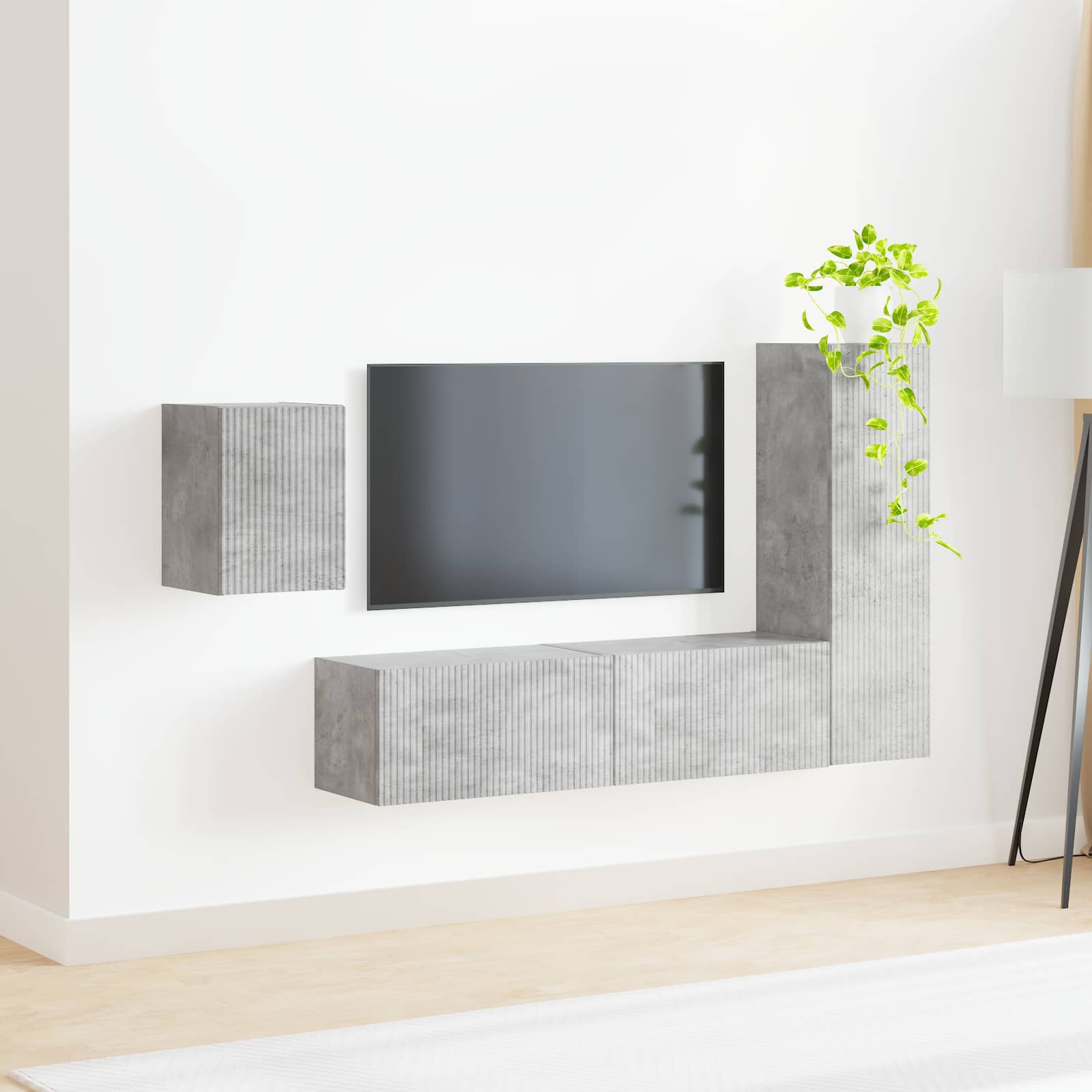 vidaXL TV Cabinet Set 4 pcs Concrete Grey Engineered Wood 4