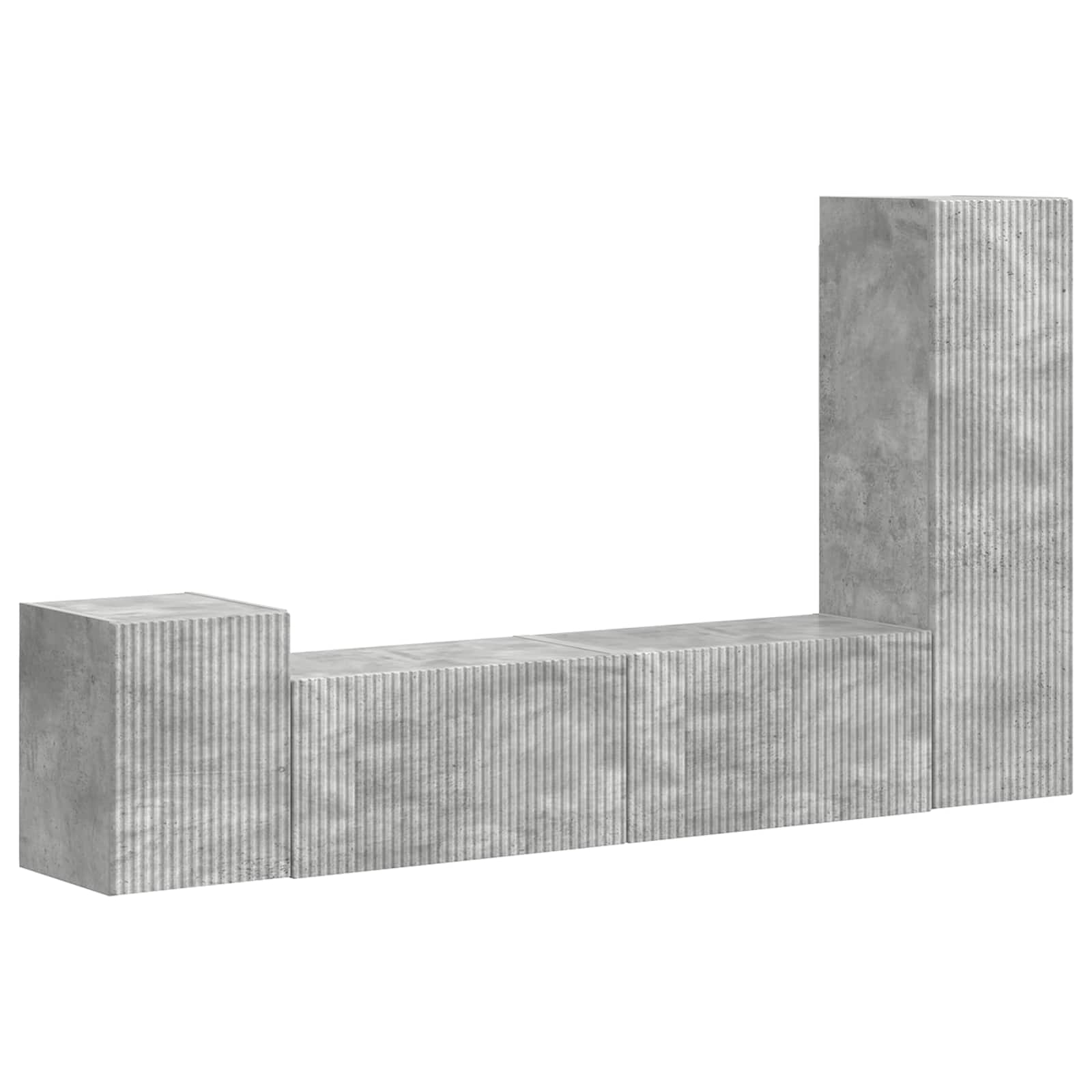 vidaXL TV Cabinet Set 4 pcs Concrete Grey Engineered Wood 2