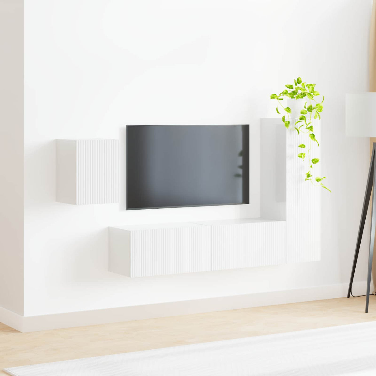 vidaXL TV Cabinet Set 4 pcs High Gloss White Engineered Wood 4