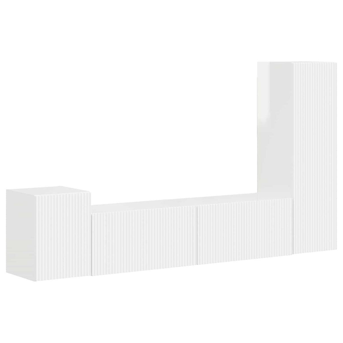 vidaXL TV Cabinet Set 4 pcs High Gloss White Engineered Wood 2