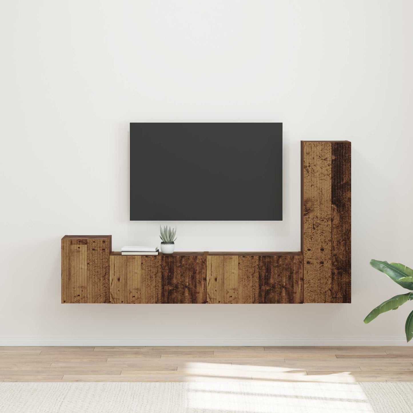vidaXL TV Cabinet Set 4 pcs Old Wood Engineered Wood 1