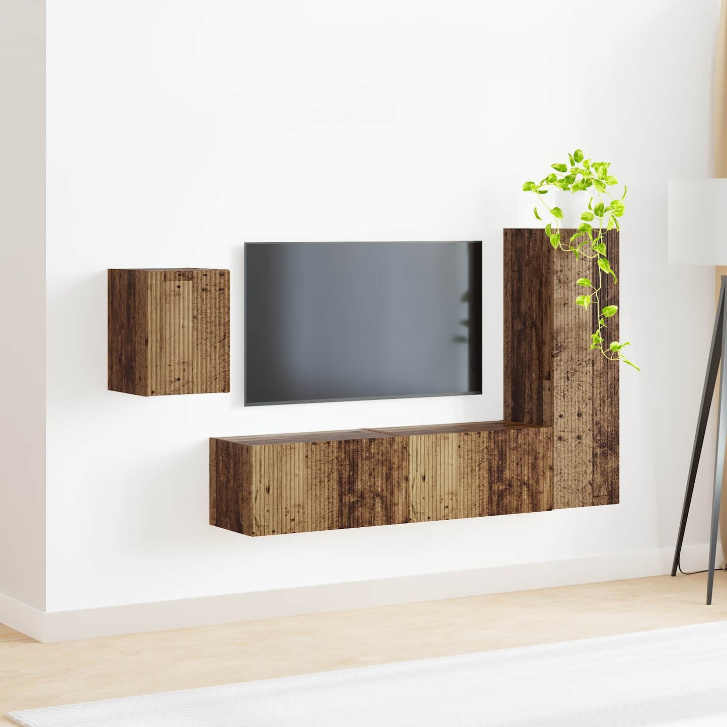 vidaXL TV Cabinet Set 4 pcs Old Wood Engineered Wood 4
