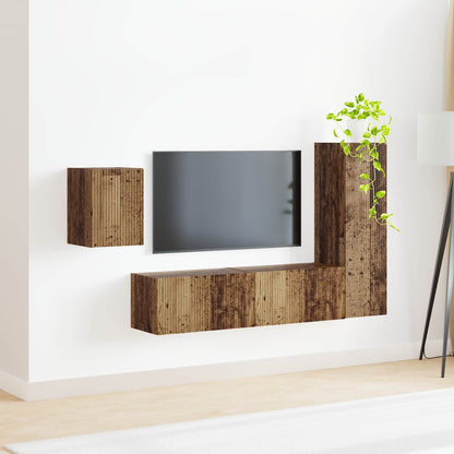vidaXL TV Cabinet Set 4 pcs Old Wood Engineered Wood 4