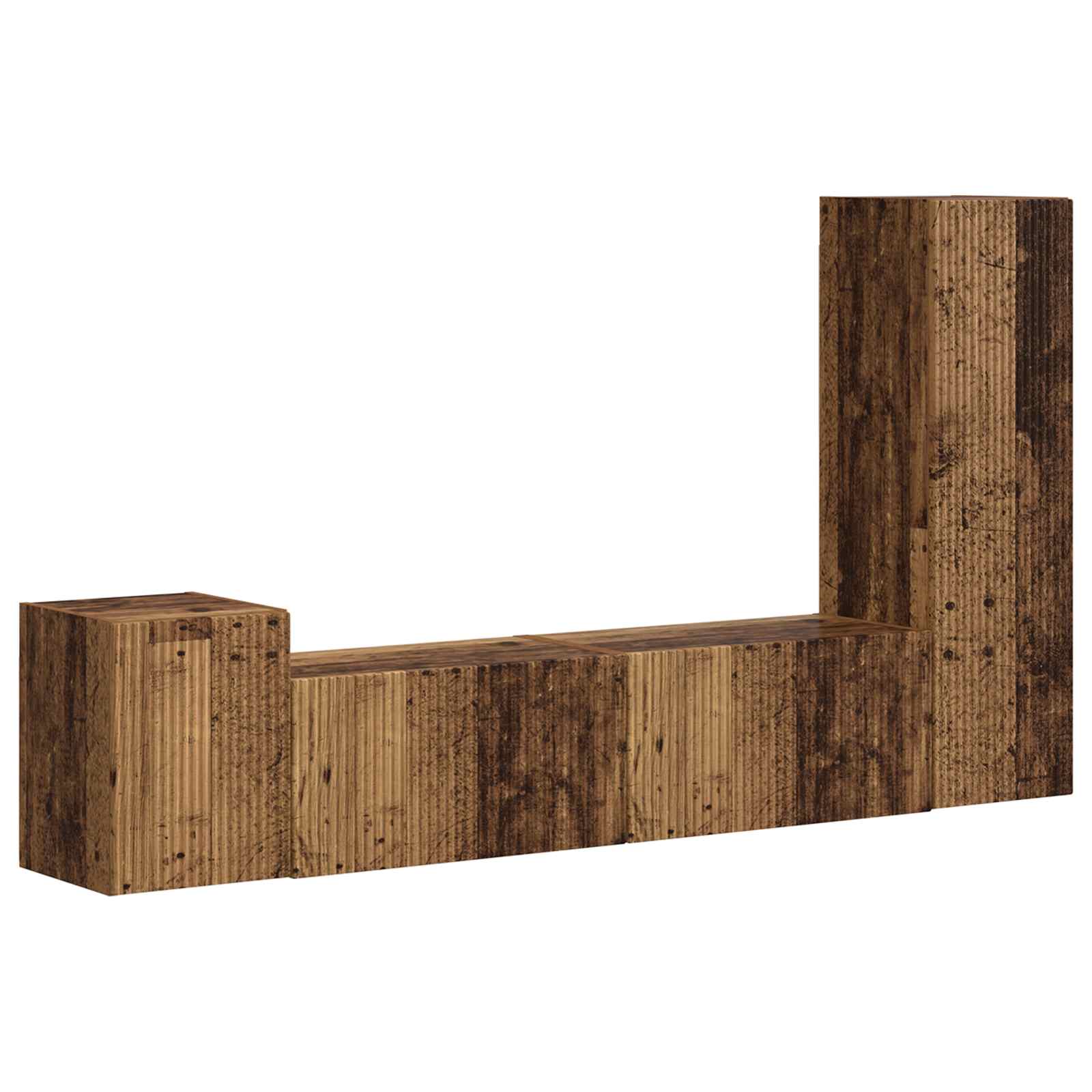 vidaXL TV Cabinet Set 4 pcs Old Wood Engineered Wood 2