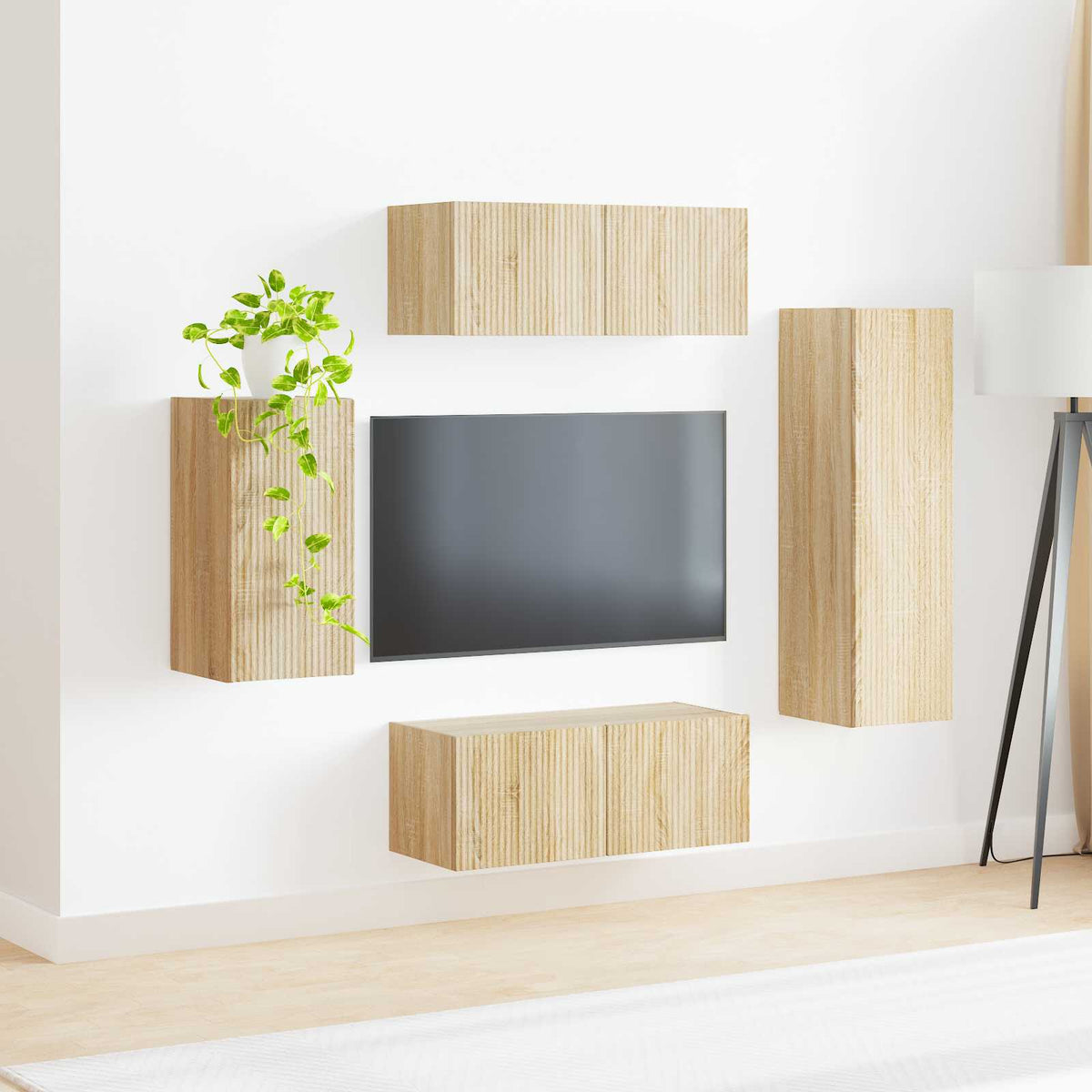 vidaXL TV Cabinet Set 4 pcs 31 x 30 x 100 cm Sonoma Oak 4