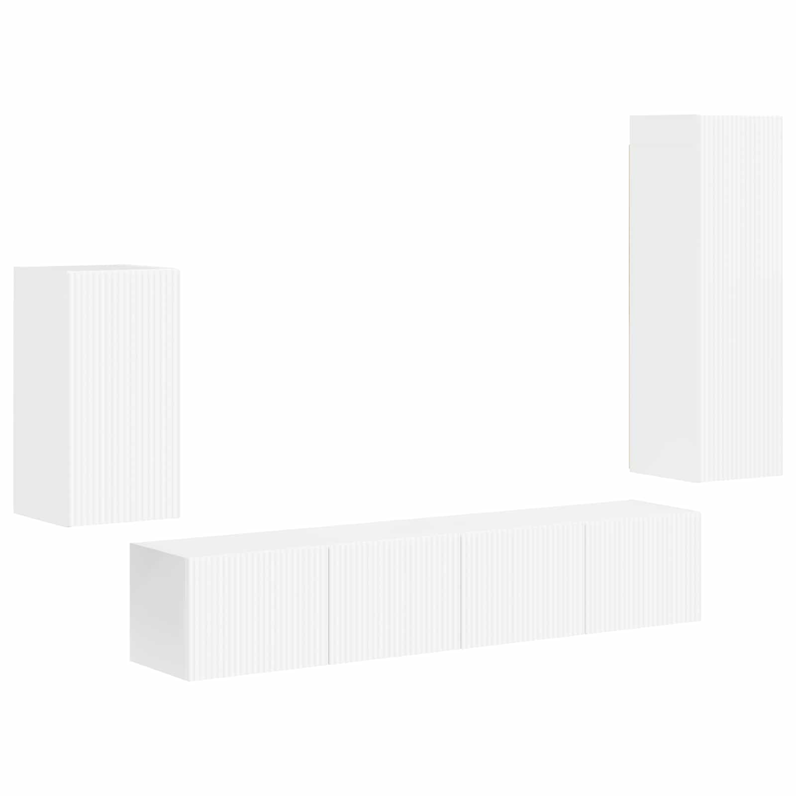 vidaXL TV Cabinet Set 4 pcs High Gloss White Engineered Wood 2