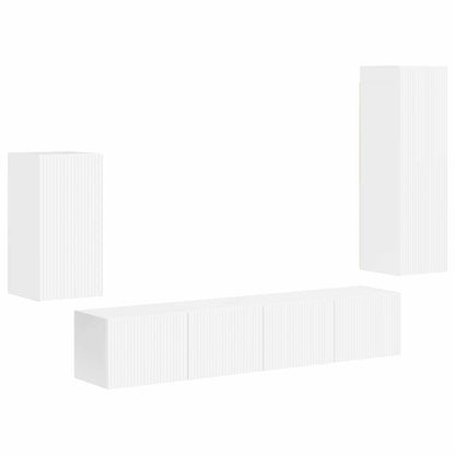 vidaXL TV Cabinet Set 4 pcs High Gloss White Engineered Wood 2