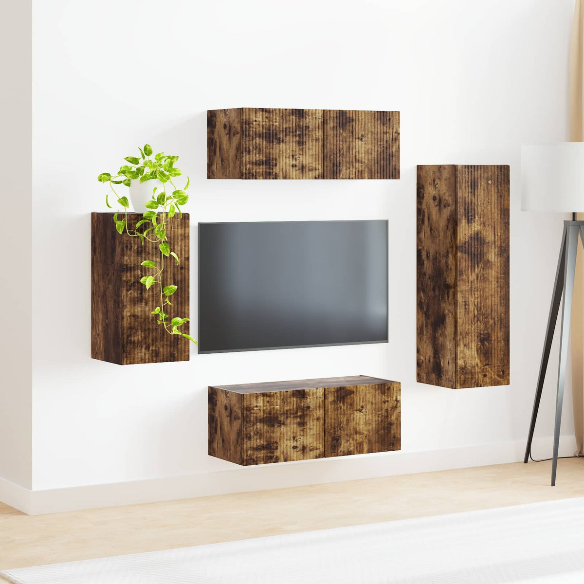 vidaXL TV Cabinet Set 4 pcs 31 x 30 x 100 cm Smoked Oak 4