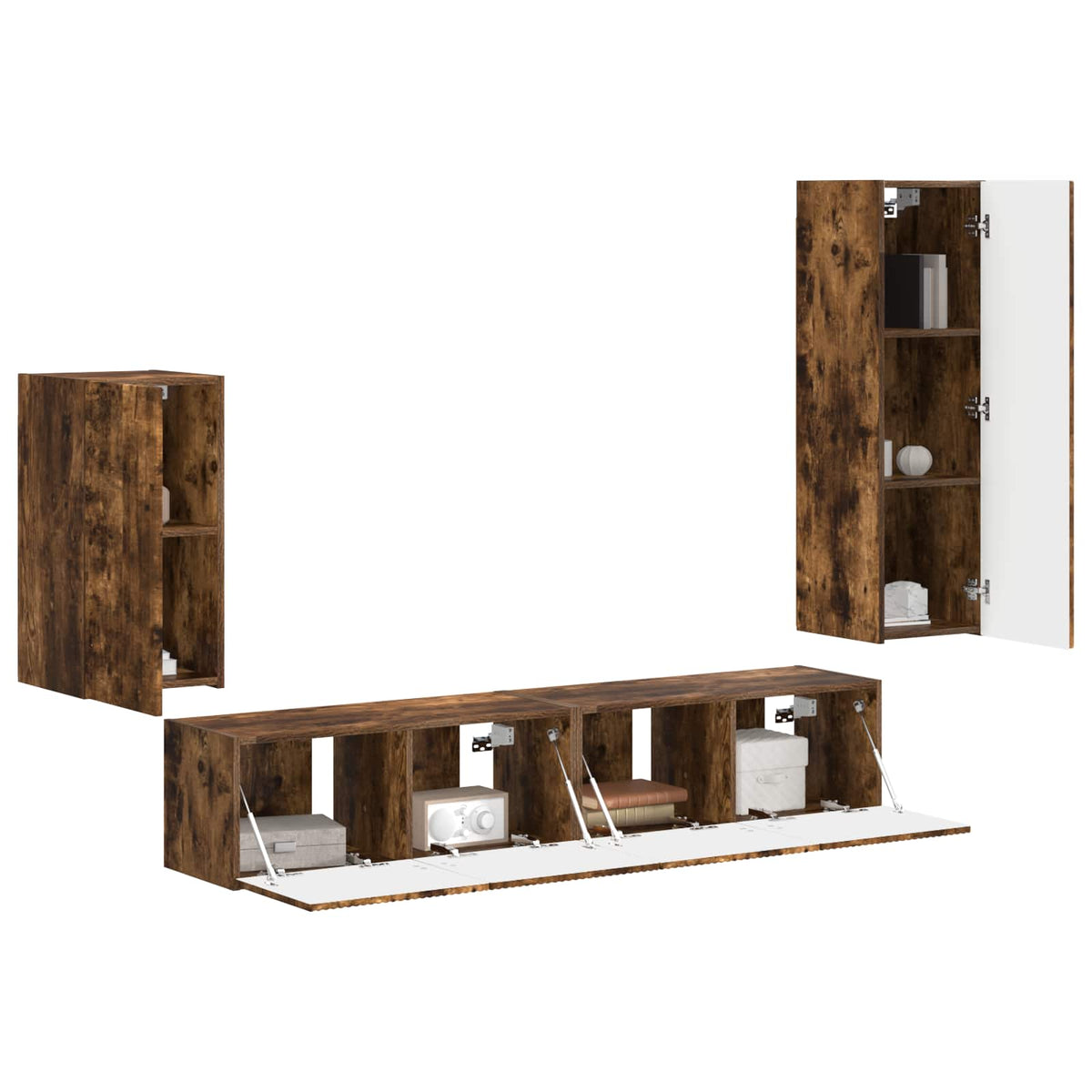 vidaXL TV Cabinet Set 4 pcs 31 x 30 x 100 cm Smoked Oak 3