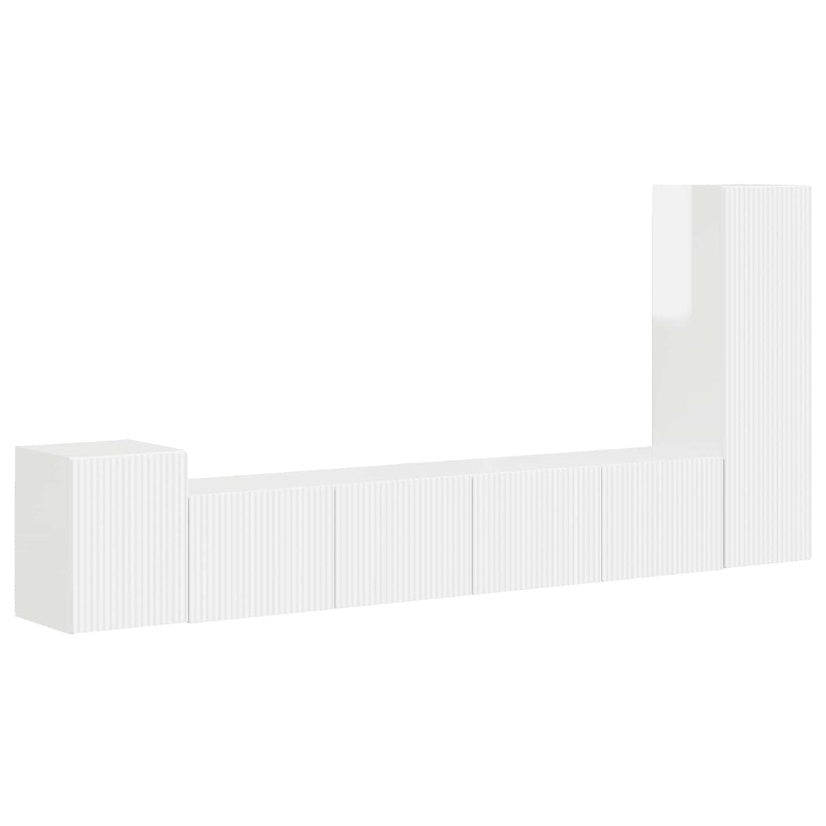 vidaXL TV Cabinet Set 3 pcs High Gloss White Engineered Wood 2