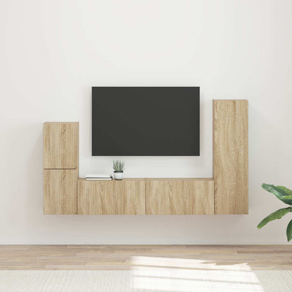 vidaXL TV Cabinet Set 4 pcs Sonoma Oak Engineered Wood 1