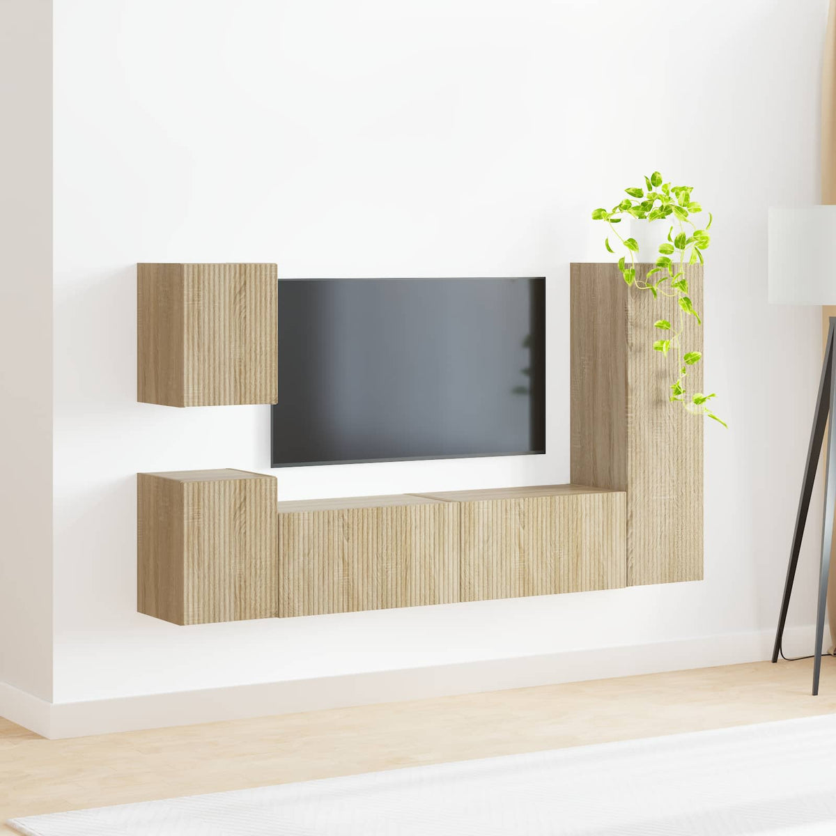 vidaXL TV Cabinet Set 4 pcs Sonoma Oak Engineered Wood 4