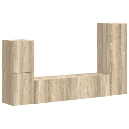 vidaXL TV Cabinet Set 4 pcs Sonoma Oak Engineered Wood 2