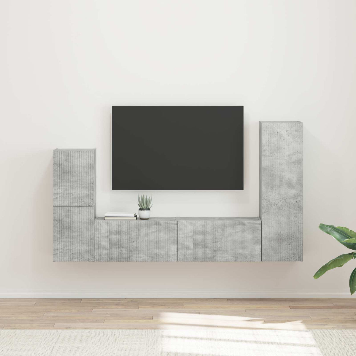 vidaXL TV Cabinet Set 4 pcs Concrete Grey Engineered Wood 1