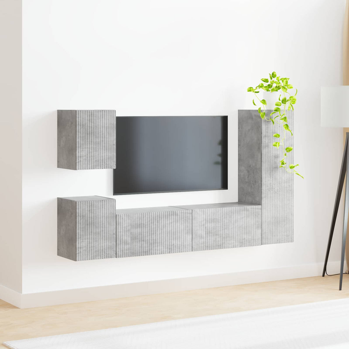 vidaXL TV Cabinet Set 4 pcs Concrete Grey Engineered Wood 4