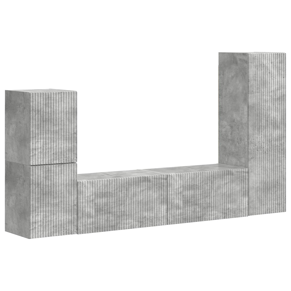 vidaXL TV Cabinet Set 4 pcs Concrete Grey Engineered Wood 2