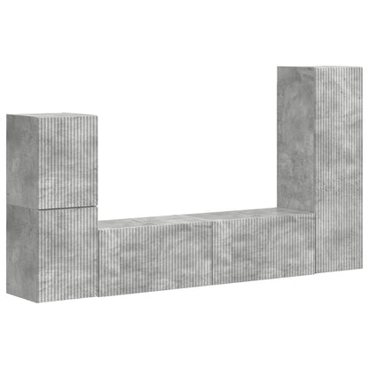 vidaXL TV Cabinet Set 4 pcs Concrete Grey Engineered Wood 2