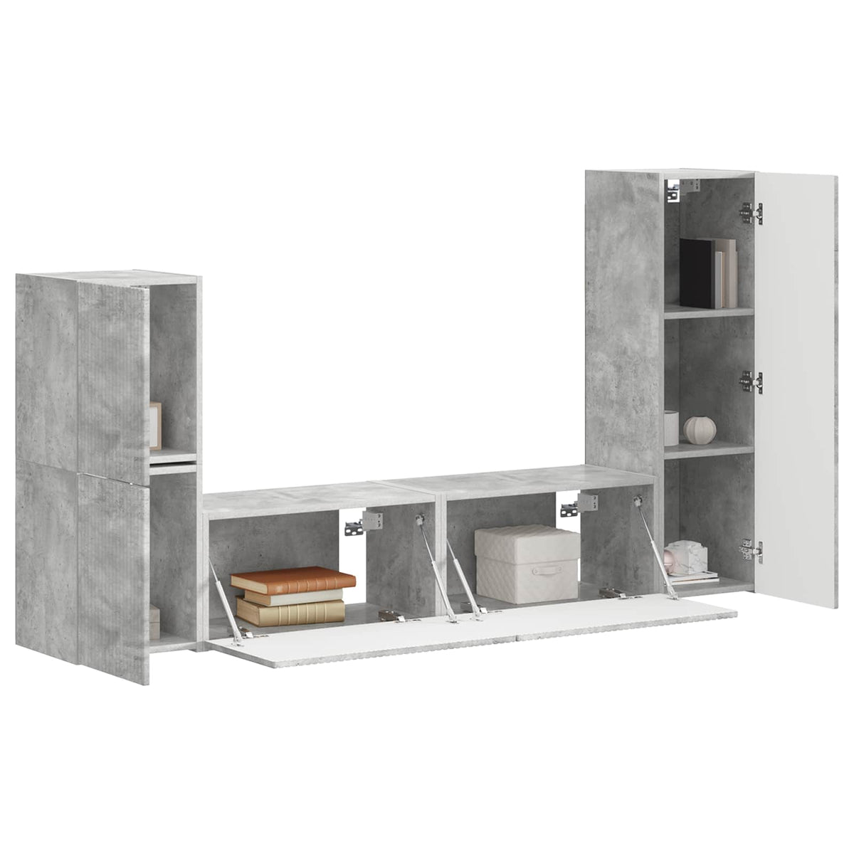 vidaXL TV Cabinet Set 4 pcs Concrete Grey Engineered Wood 3