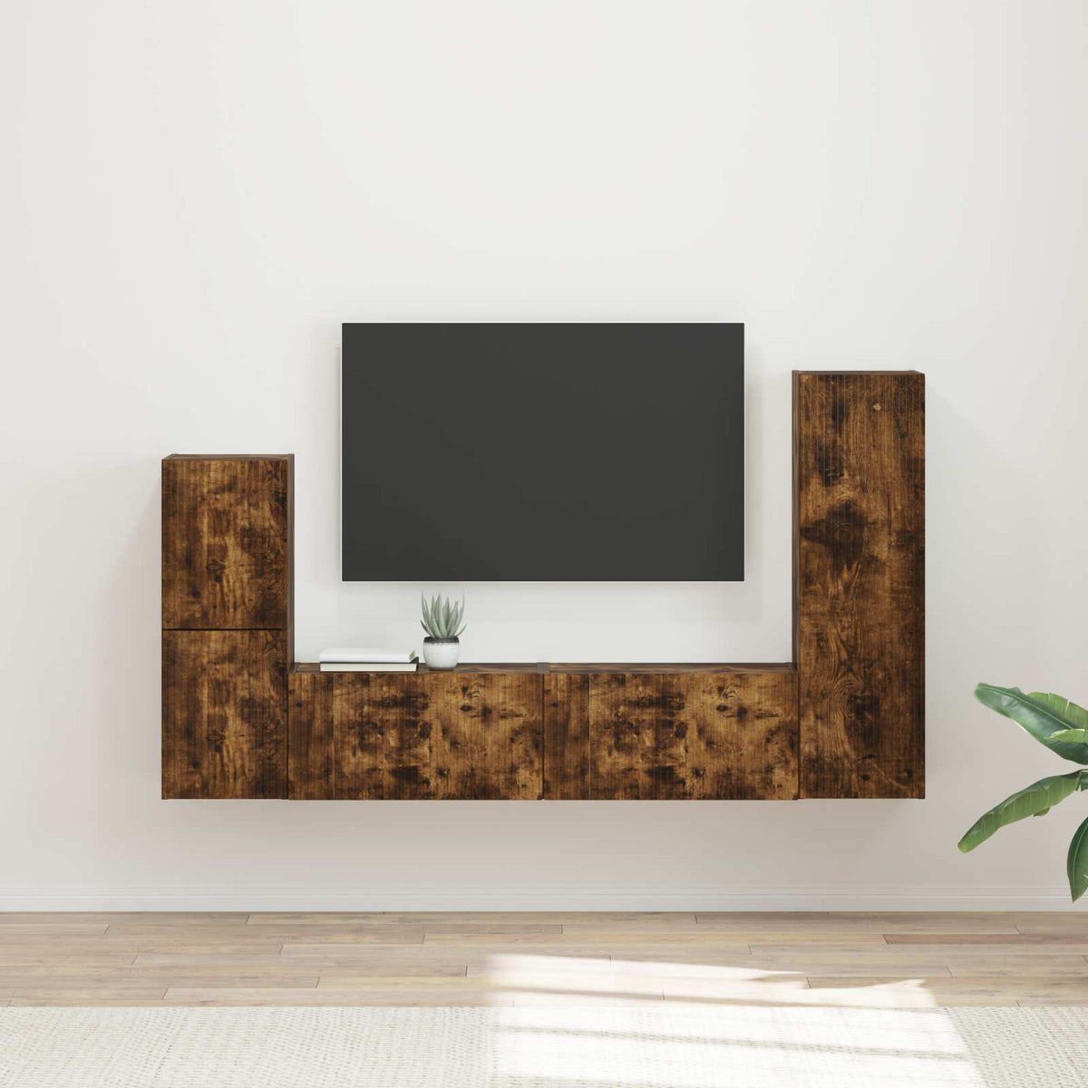 vidaXL TV Cabinet Set 4 pcs Smoked Oak Engineered Wood 1