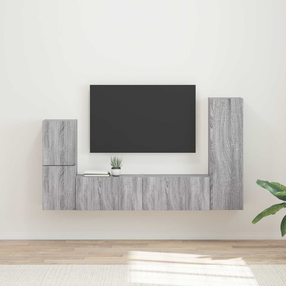 vidaXL TV Cabinet Set 4 pcs Grey Sonoma Engineered Wood 1