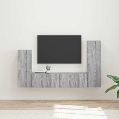 vidaXL TV Cabinet Set 4 pcs Grey Sonoma Engineered Wood 1