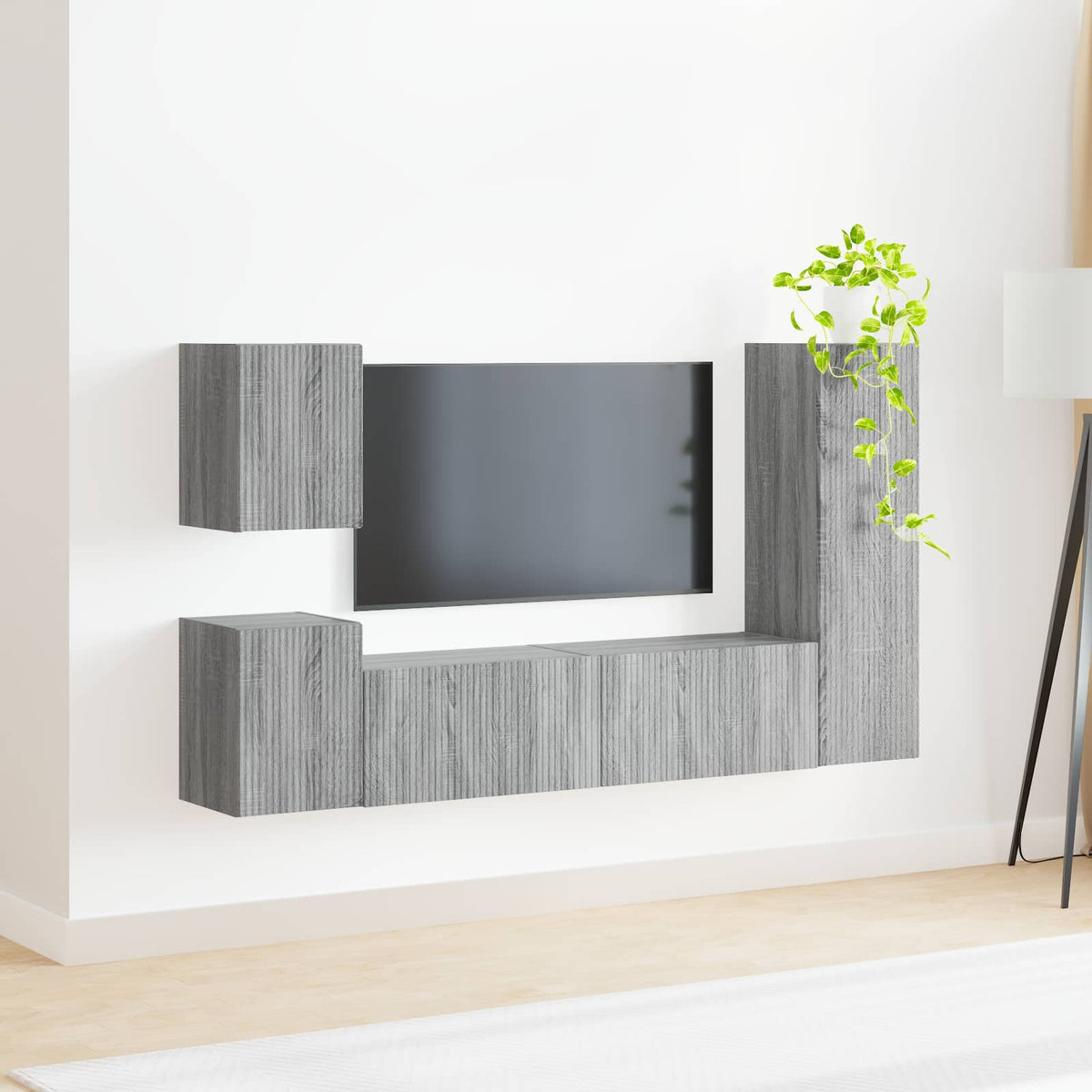 vidaXL TV Cabinet Set 4 pcs Grey Sonoma Engineered Wood 4