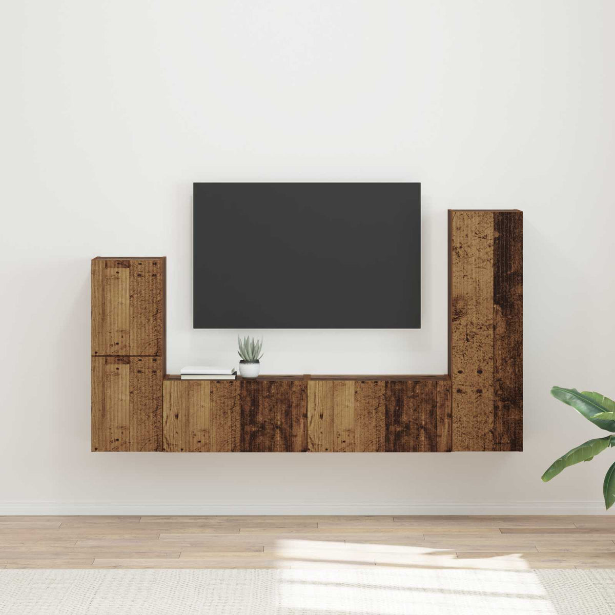 TV Cabinet Set 4 pcs 30 x 31 x 100 cm Old wood