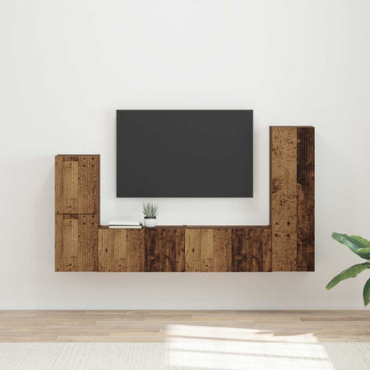 TV Cabinet Set 4 pcs 30 x 31 x 100 cm Old wood