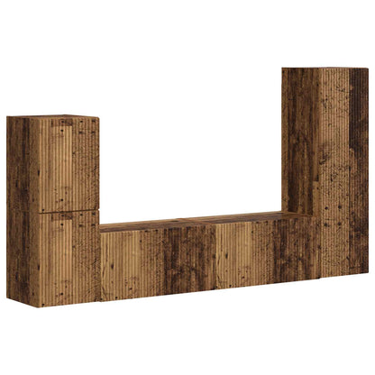 TV Cabinet Set 4 pcs 30 x 31 x 100 cm Old wood