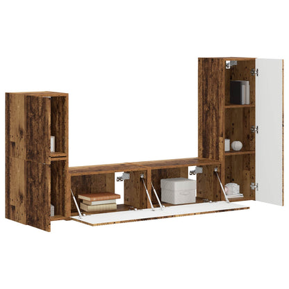 TV Cabinet Set 4 pcs 30 x 31 x 100 cm Old wood