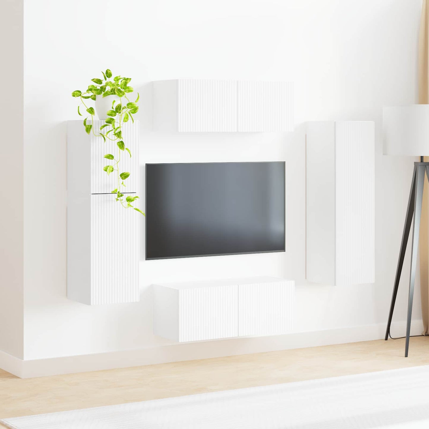 vidaXL TV Cabinet Set 4 pcs White Engineered Wood 4