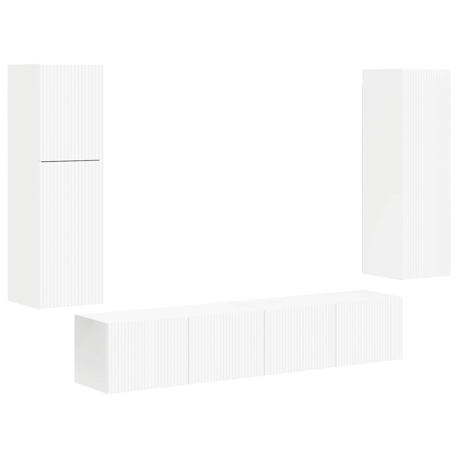 vidaXL TV Cabinet Set 4 pcs White Engineered Wood 2