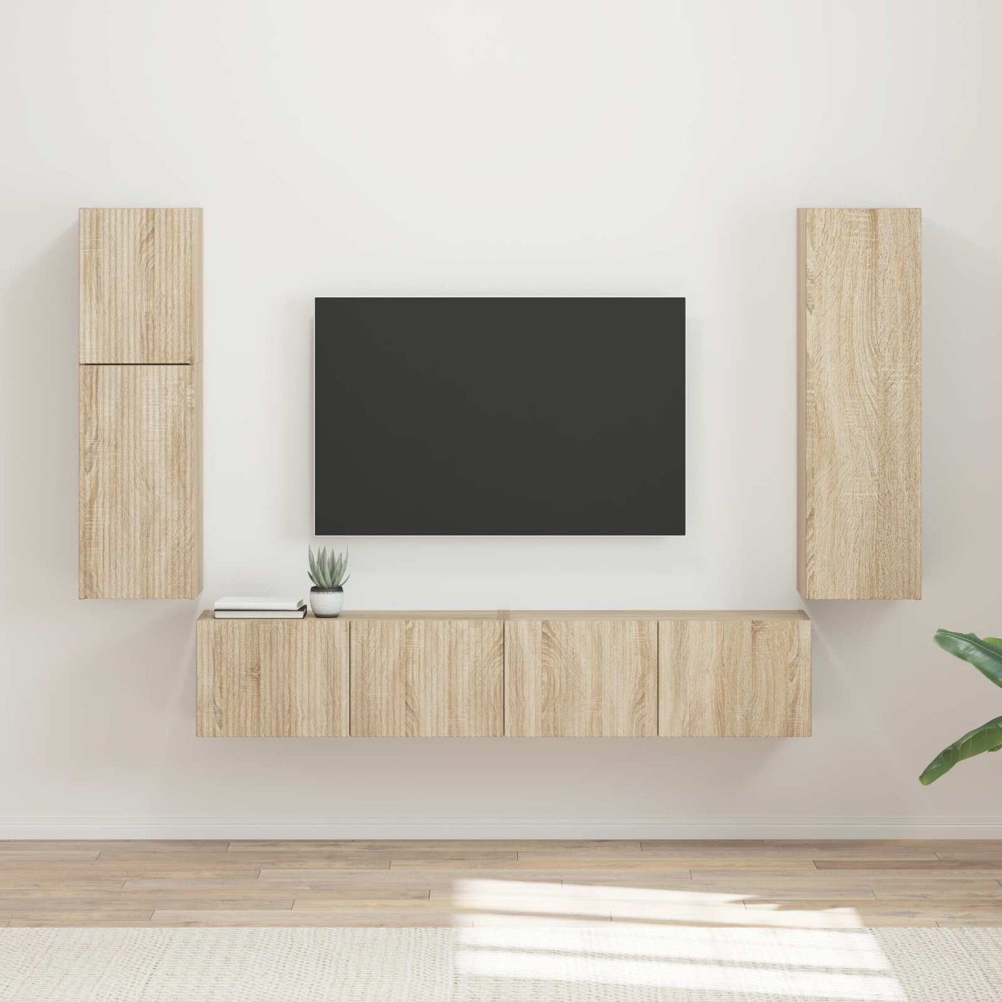 vidaXL TV Cabinet Set 4 pcs Sonoma Oak Engineered Wood 1
