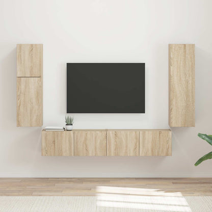 vidaXL TV Cabinet Set 4 pcs Sonoma Oak Engineered Wood 1