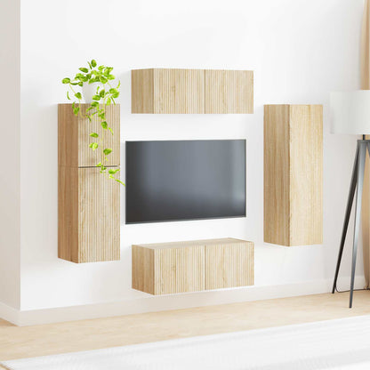vidaXL TV Cabinet Set 4 pcs Sonoma Oak Engineered Wood 4