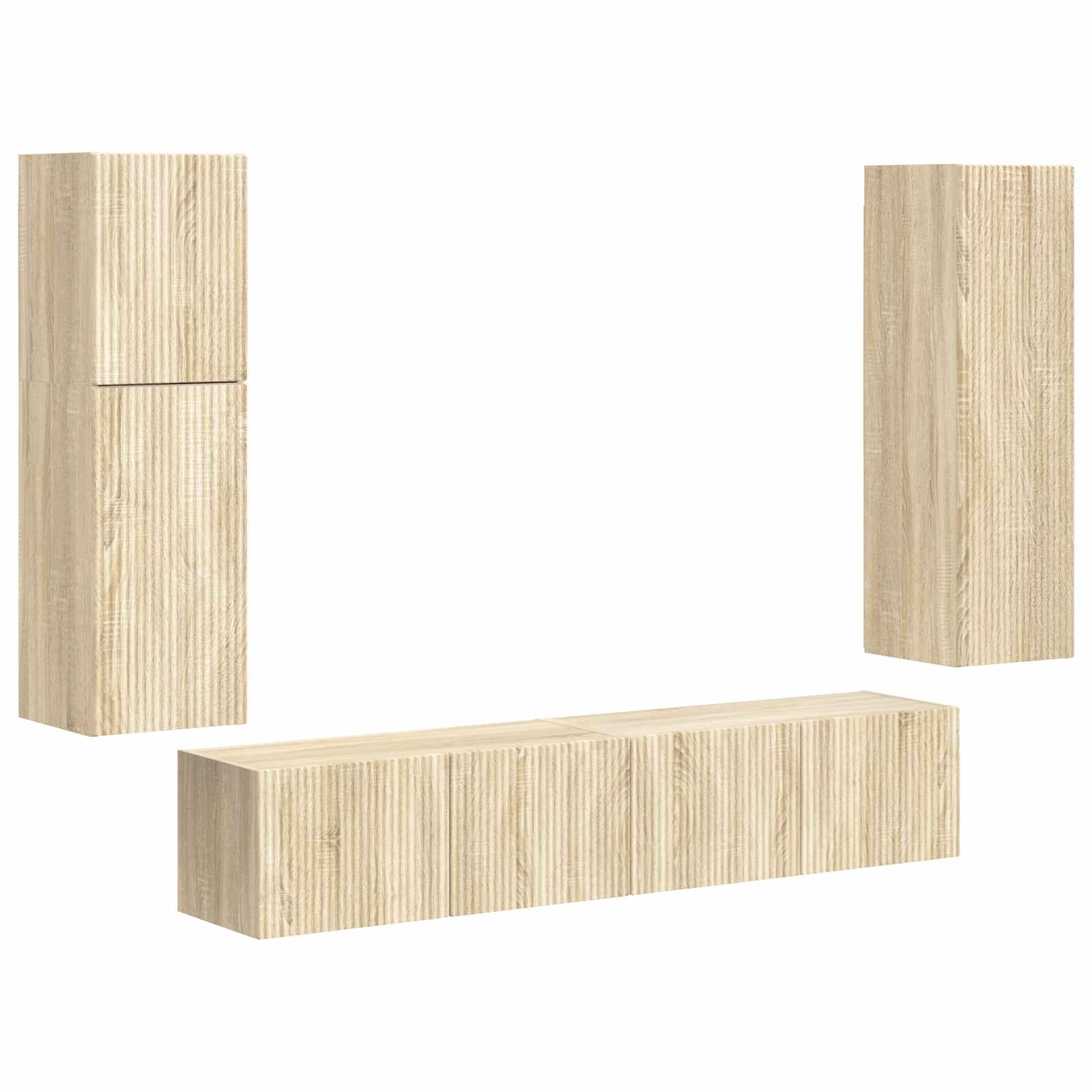 vidaXL TV Cabinet Set 4 pcs Sonoma Oak Engineered Wood 2