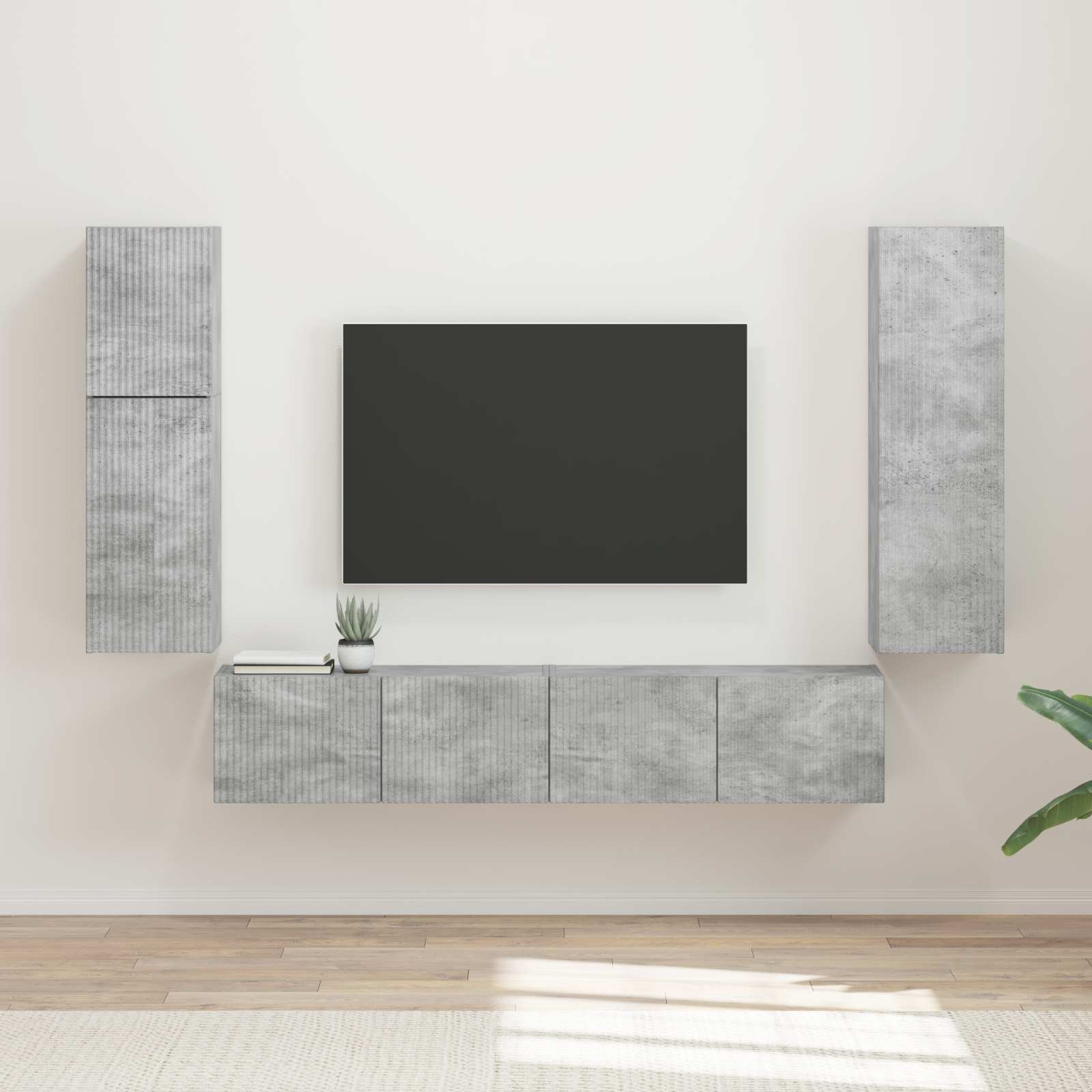 vidaXL TV Cabinet Set 4 pcs Concrete Grey Engineered Wood 1