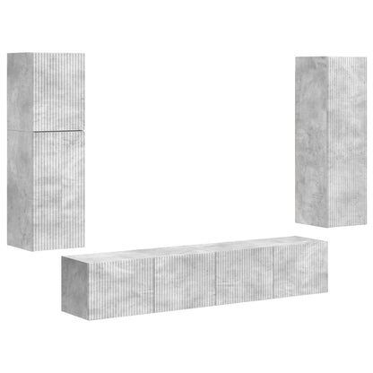 vidaXL TV Cabinet Set 4 pcs Concrete Grey Engineered Wood 2